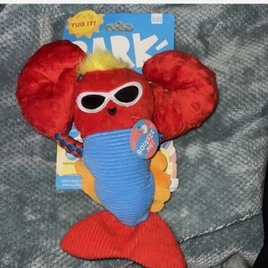 🦮BUY2 GET1 FREE🐕 Bark Red, Blue & Yellow Plush Lobster Tug Toy with Squeaker
